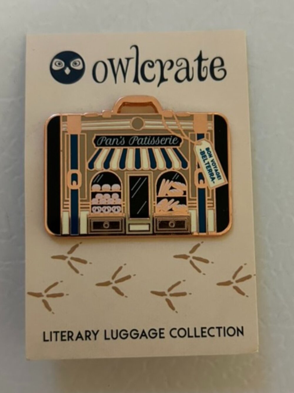 OwlCrate Literary Luggage Pin - Serpent & Dove